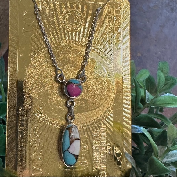 SOLD ON FB New Cotton Candy 16” to 18” Turquoise Necklace - Picture 4 of 8